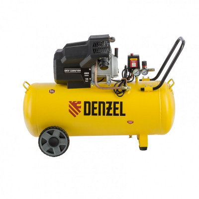 Компрессор воздушный DKV2200/100,Х-PRO 2.2 кВт, 400 л/мин, 100л 58079 DENZEL