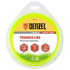 Леска для триммера двухкомпонентная, квадратная 2.65 мм x 15 м Extra cord 96125 DENZEL