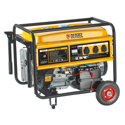 Генератор бензиновый GE 7900Eт, 25 л, электростартер 94685 DENZEL