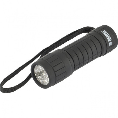 Фонарь светодиодный, черный корпус с мягким покрытием, 9 Led, 3хААА 92610 DENZEL