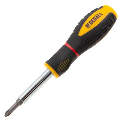Отвертка комбинированная, SL3/16"-PH1, SL1/4"-PH2, 3-х компонентная рукоятка 7713381 DENZEL