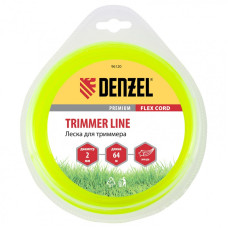 Леска для триммера, звезда 2 мм х 64 м, блистер Flex cord 96120 DENZEL