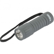 Фонарь светодиодный, серый корпус с мягким покрытием, 9 Led, 3хААА 92612 DENZEL